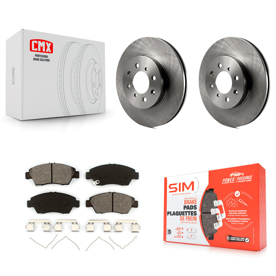 Front Disc Brake Rotors And Semi-Metallic Pads Kit For Honda Civic Fit del Sol K8S-100263