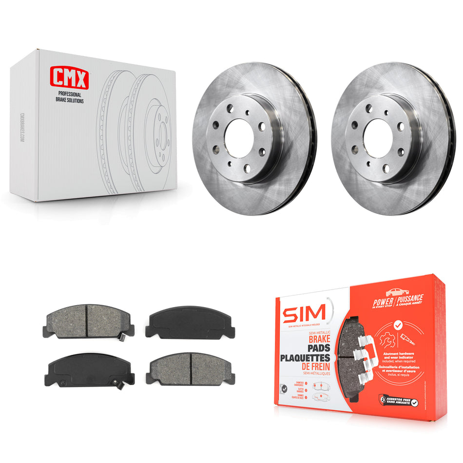 Front Disc Brake Rotors And Semi-Metallic Pads Kit For Honda Civic del Sol CRX K8S-100267