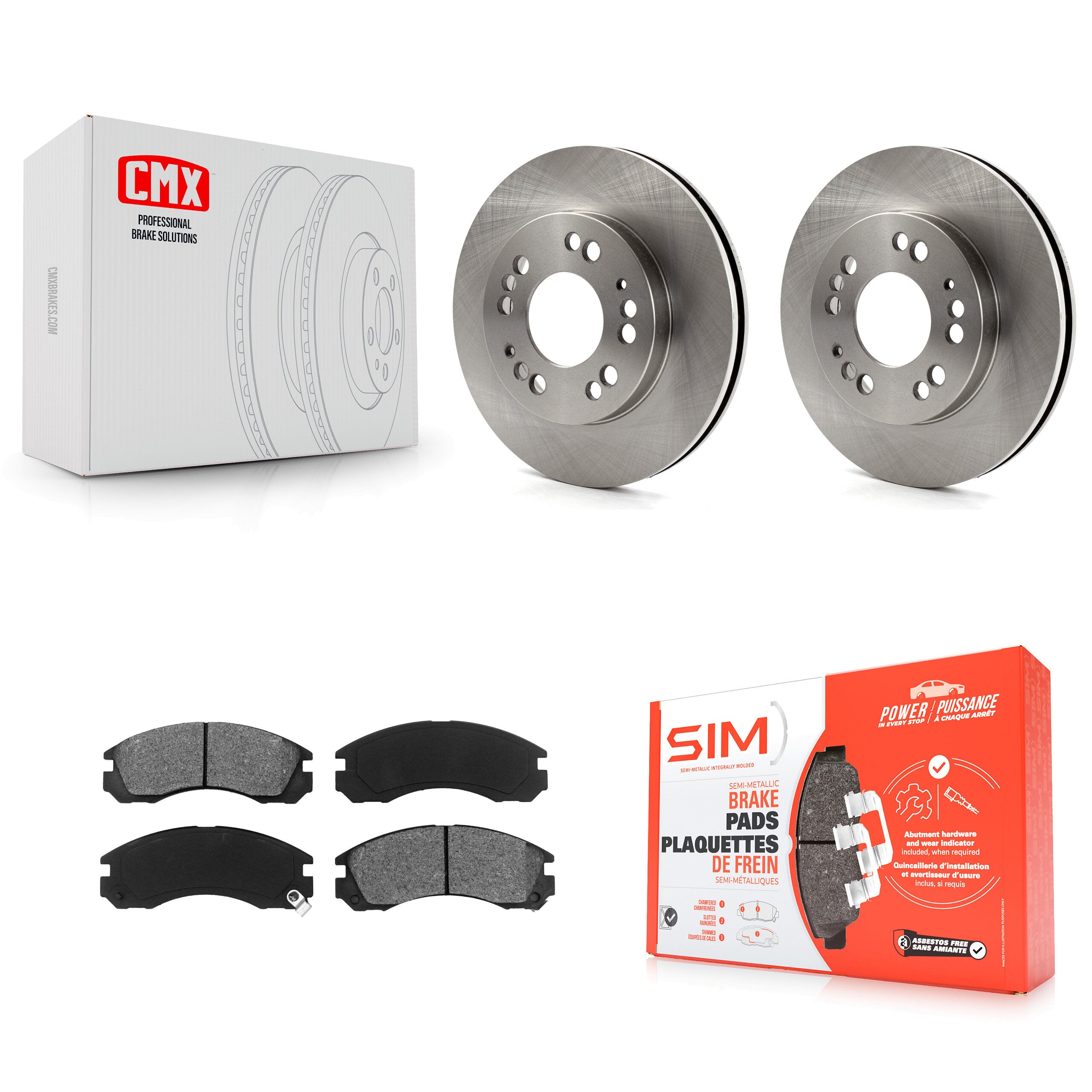 Front Brake Rotor Semi-Metallic Pad Kit For Eagle Talon Plymouth Laser Mitsubishi Eclipse K8S-100272