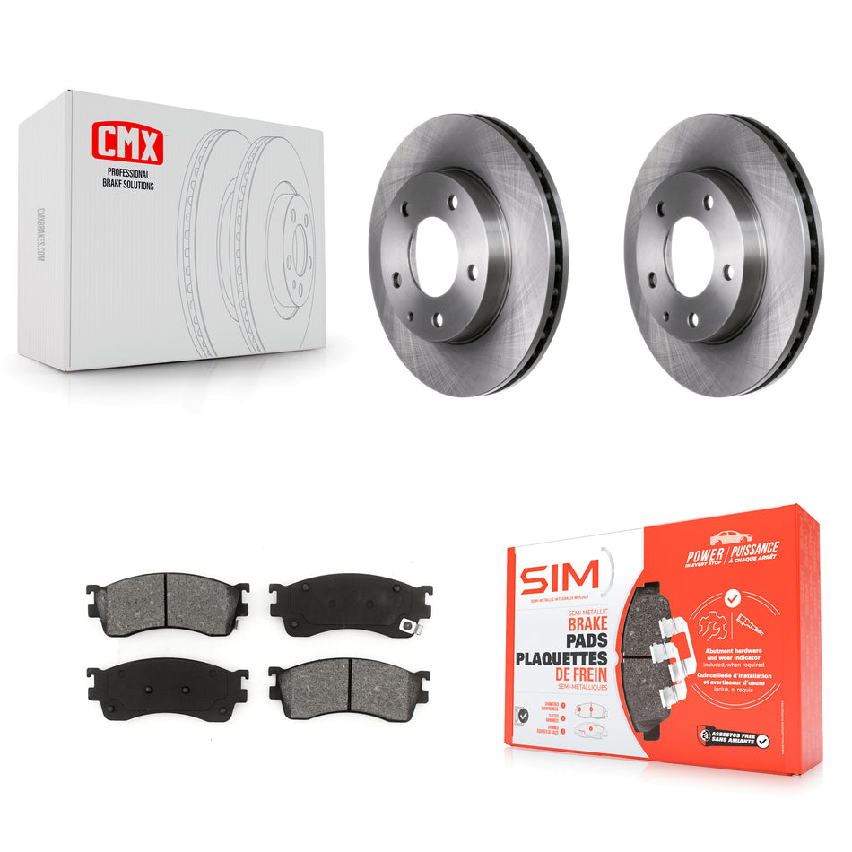 Front Disc Brake Rotors And Semi-Metallic Pads Kit For Mazda Protege Protege5 K8S-100281