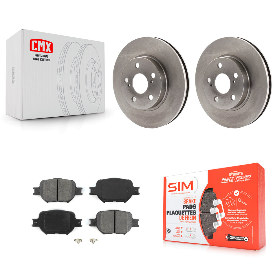 Front Disc Brake Rotors And Semi-Metallic Pads Kit For 2001 Toyota Celica GT K8S-100294
