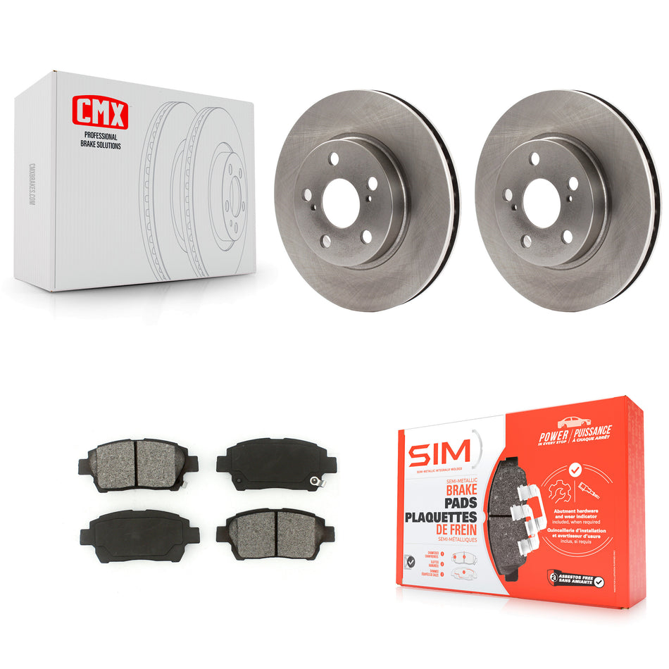 Front Disc Brake Rotors And Semi-Metallic Pads Kit For 2000 Toyota Celica GT K8S-100295