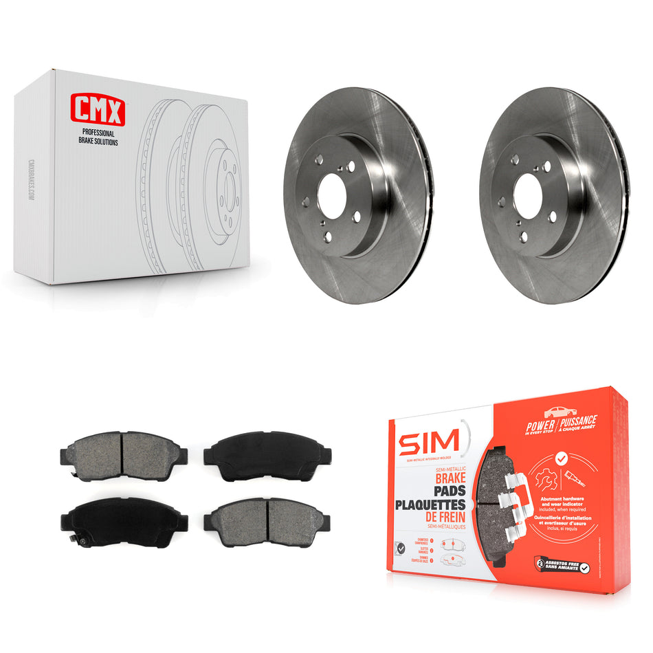 Front Disc Brake Rotors And Semi-Metallic Pads Kit For 1996-2000 Toyota RAV4 K8S-100302