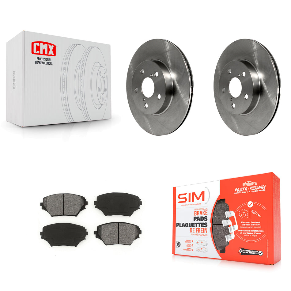 Front Disc Brake Rotors And Semi-Metallic Pads Kit For 2001-2003 Toyota RAV4 BATTERY EV (EV BEV) engine K8S-100303