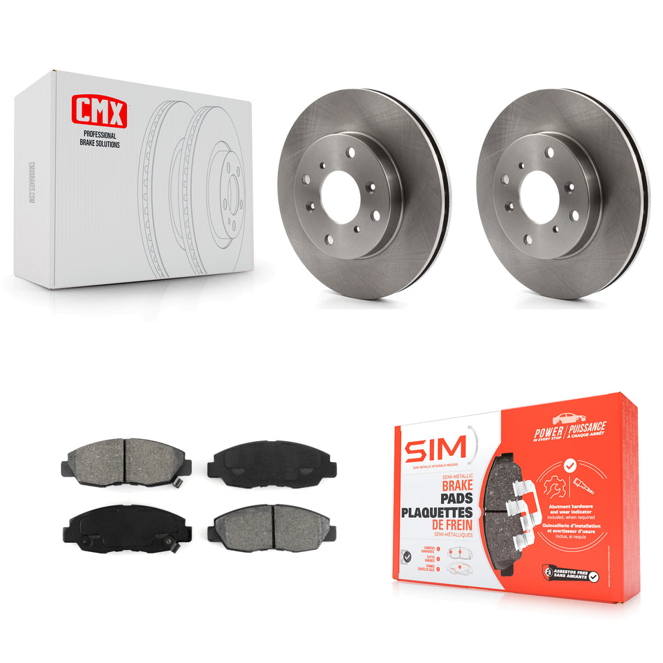 Front Disc Brake Rotors And Semi-Metallic Pads Kit For 1998-2002 Honda Accord Sedan with 2.3L K8S-100315