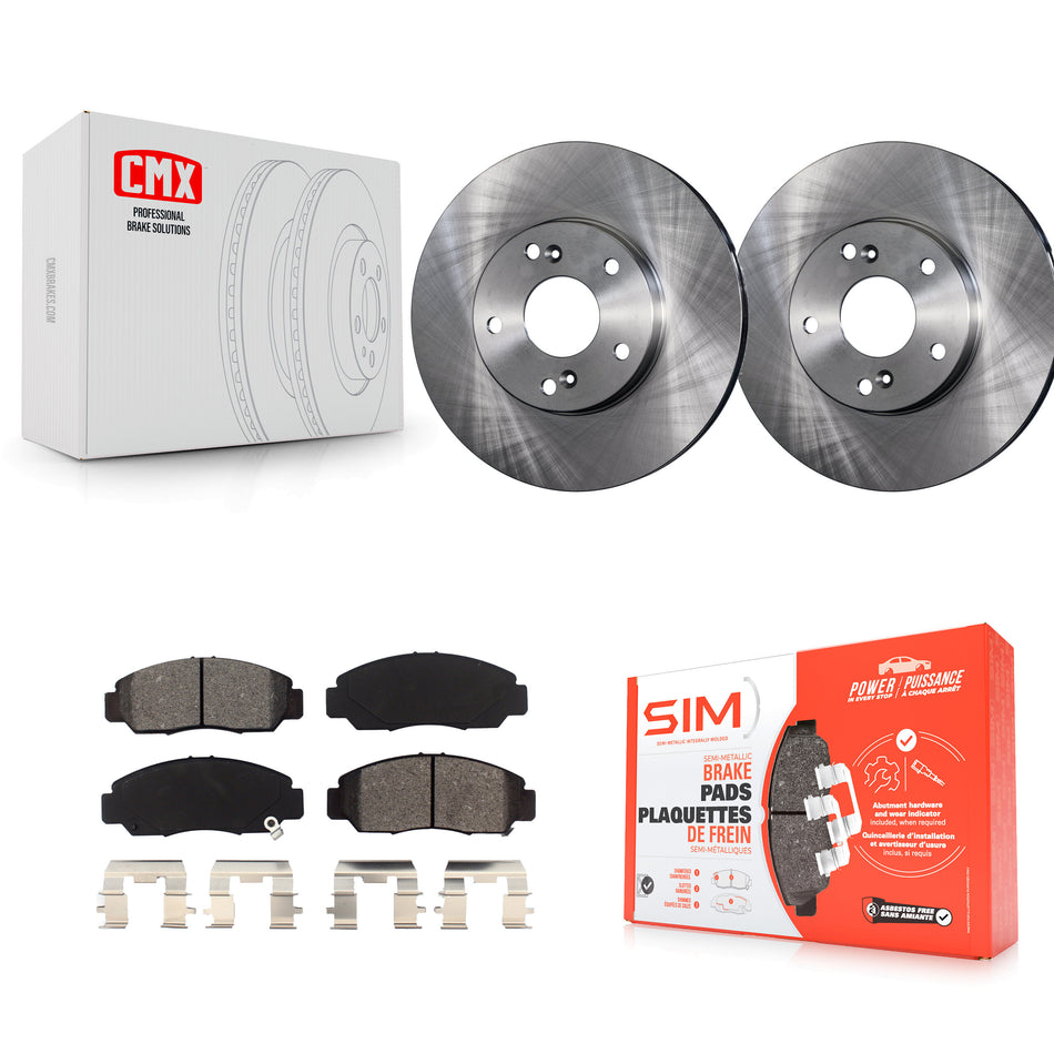 Front Disc Brake Rotors And Semi-Metallic Pads Kit For Honda Accord Civic Acura CSX K8S-100322