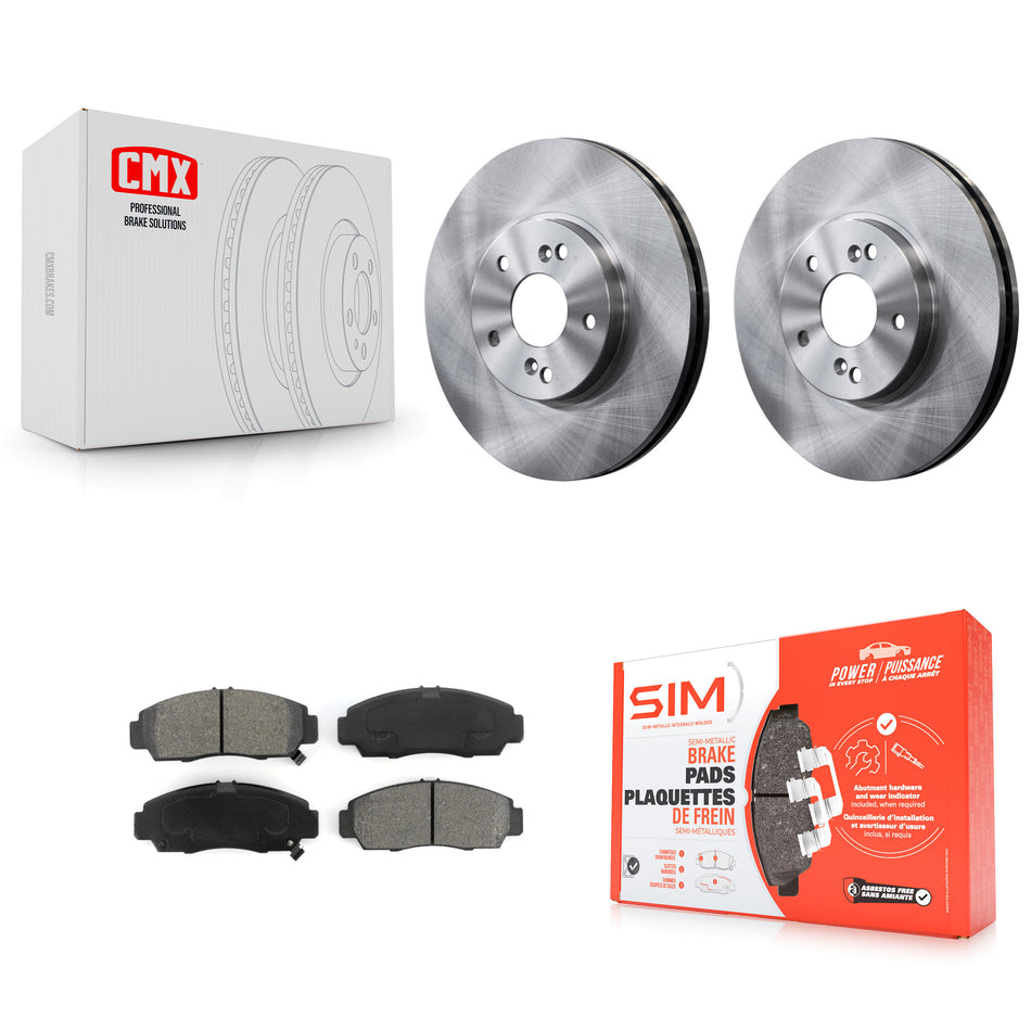 Front Disc Brake Rotors And Semi-Metallic Pads Kit For Honda Accord Acura TL TSX CL K8S-100337