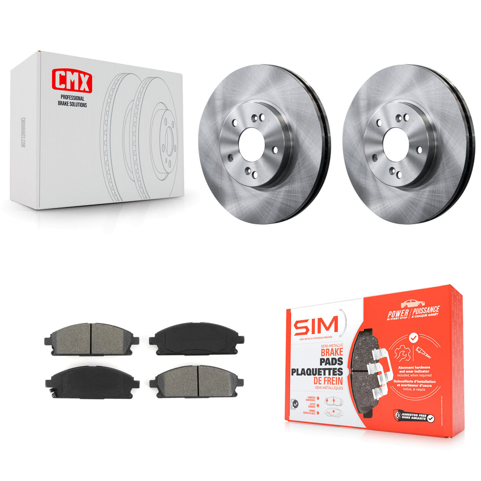 Front Disc Brake Rotors And Semi-Metallic Pads Kit For 2003-2006 Acura MDX K8S-100339