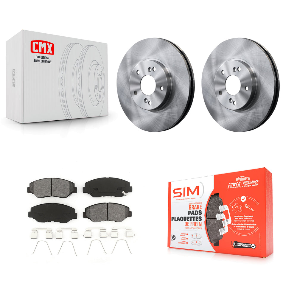 Front Disc Brake Rotors And Semi-Metallic Pads Kit For Honda Pilot Accord K8S-100340