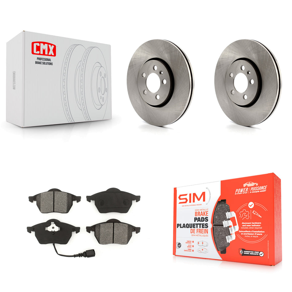 Front Disc Brake Rotors And Semi-Metallic Pads Kit For Volkswagen Jetta Beetle Golf K8S-100342