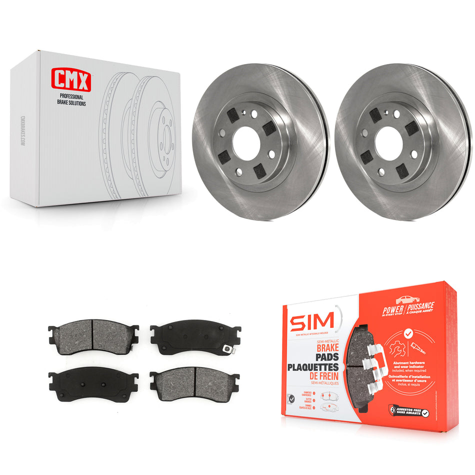Front Disc Brake Rotors And Semi-Metallic Pads Kit For Mazda Protege K8S-100346