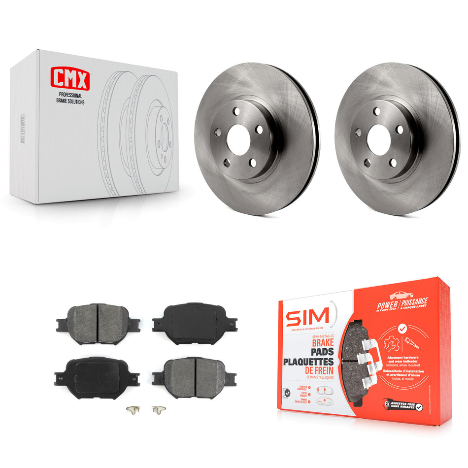 Front Disc Brake Rotors And Semi-Metallic Pads Kit For Scion tC Toyota Celica K8S-100355