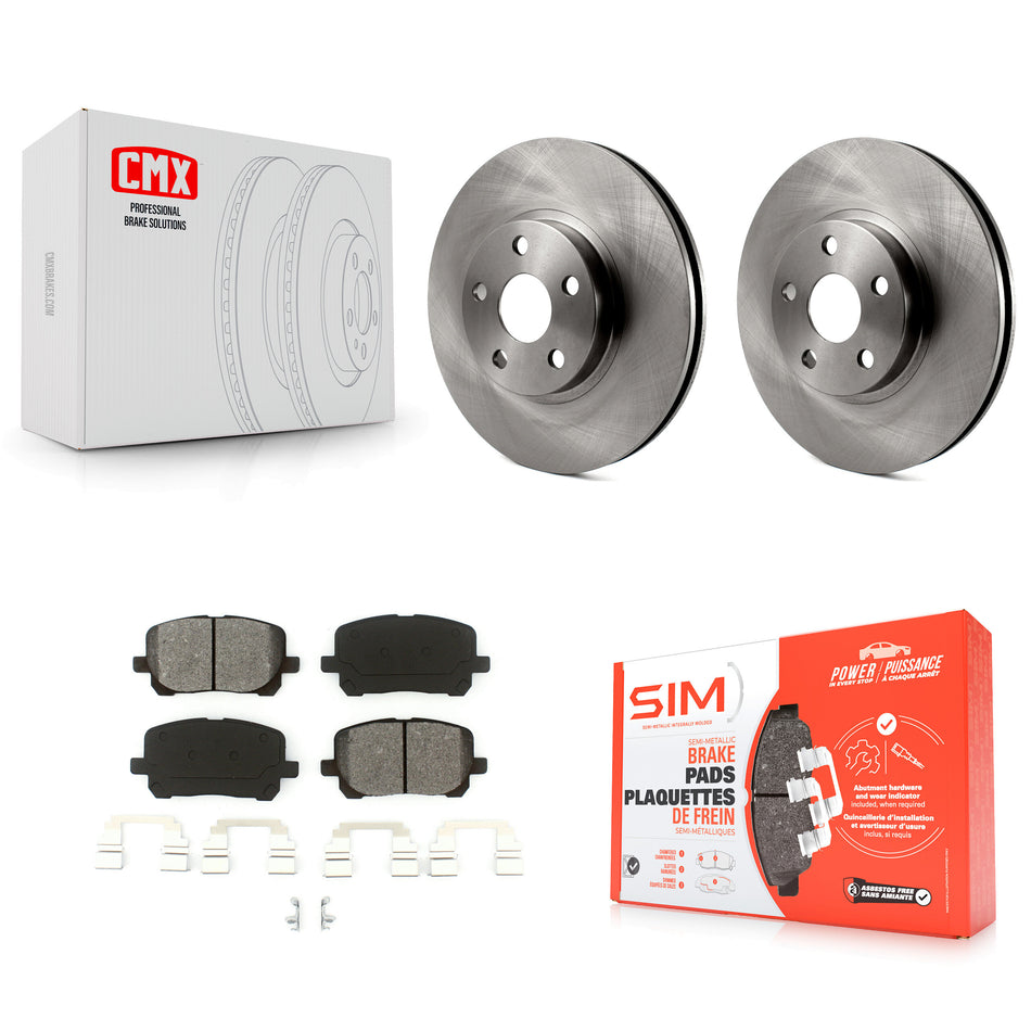 Front Disc Brake Rotors And Semi-Metallic Pads Kit For 2003-2008 Toyota Corolla Matrix Pontiac Vibe K8S-100356