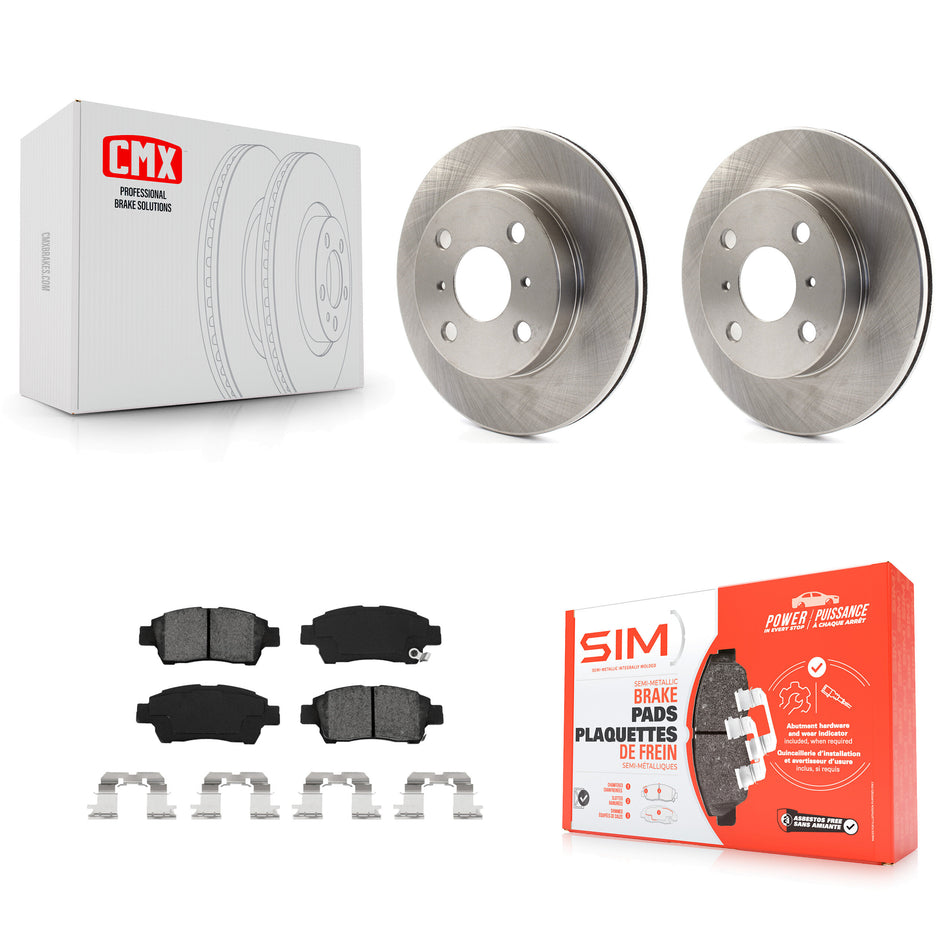 Front Disc Brake Rotors And Semi-Metallic Pads Kit For 2000 Toyota Echo To 08 00 K8S-100363