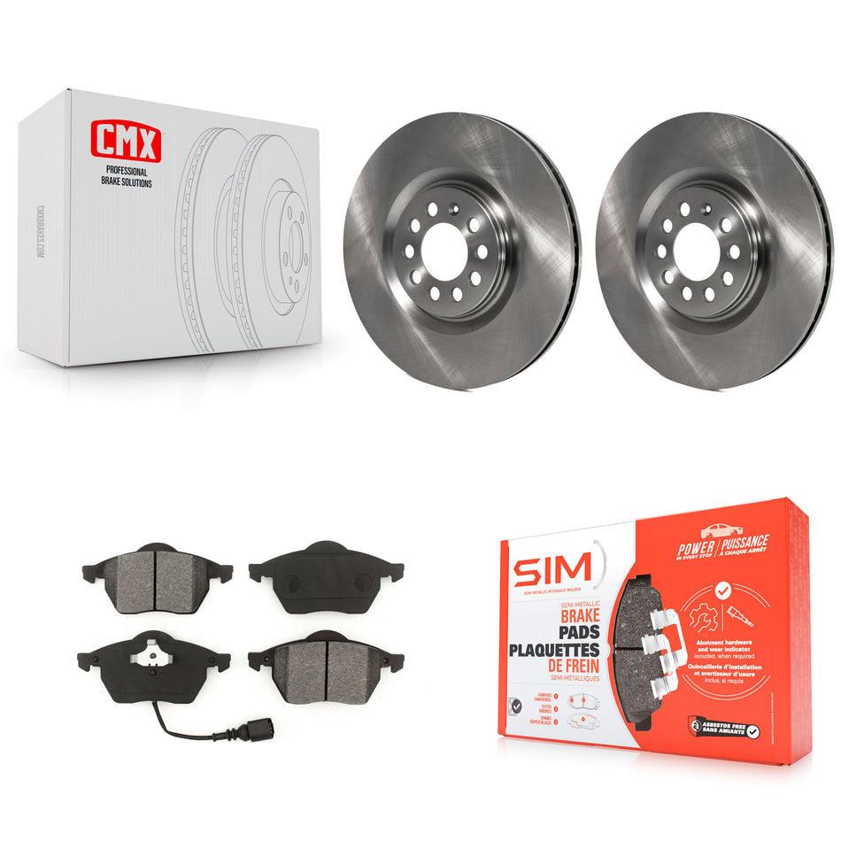 Front Disc Brake Rotors And Semi-Metallic Pads Kit For Volkswagen Jetta Audi Golf TT Quattro K8S-100366