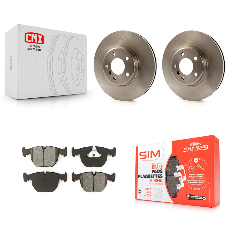 Front Disc Brake Rotors And Semi-Metallic Pads Kit For BMW X5 K8S-100368