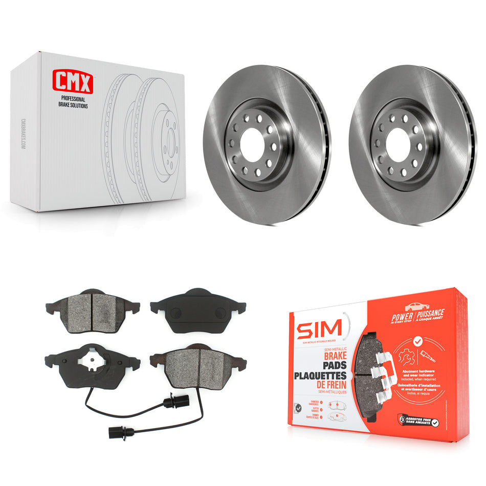 Front Disc Brake Rotors And Semi-Metallic Pads Kit For 2000 Audi A6 Quattro With 320mm Diameter Rotor K8S-100369