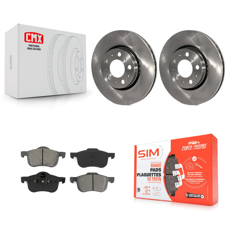Front Disc Brake Rotors And Semi-Metallic Pads Kit For Volvo S60 V70 XC70 S80 K8S-100376