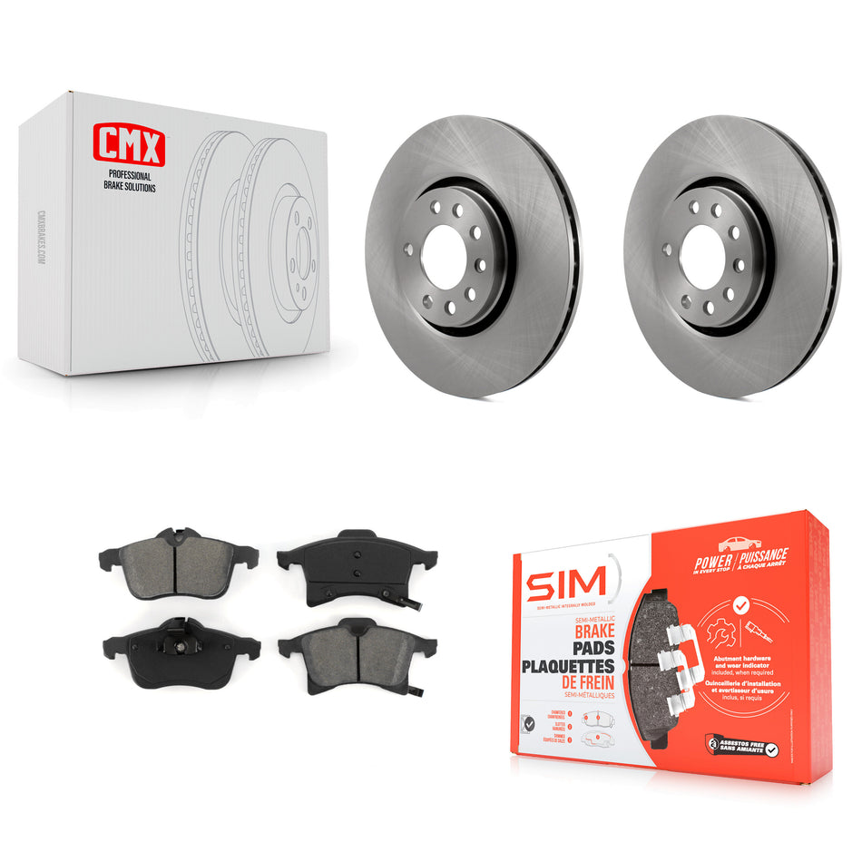 Front Disc Brake Rotors And Semi-Metallic Pads Kit For 2008-2009 Saturn Astra K8S-100379