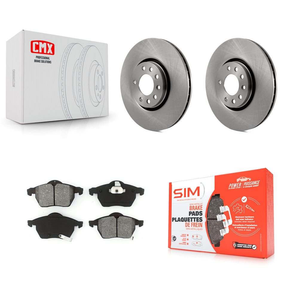 Front Disc Brake Rotors And Semi-Metallic Pads Kit For Saab 9-5 9-3 K8S-100380