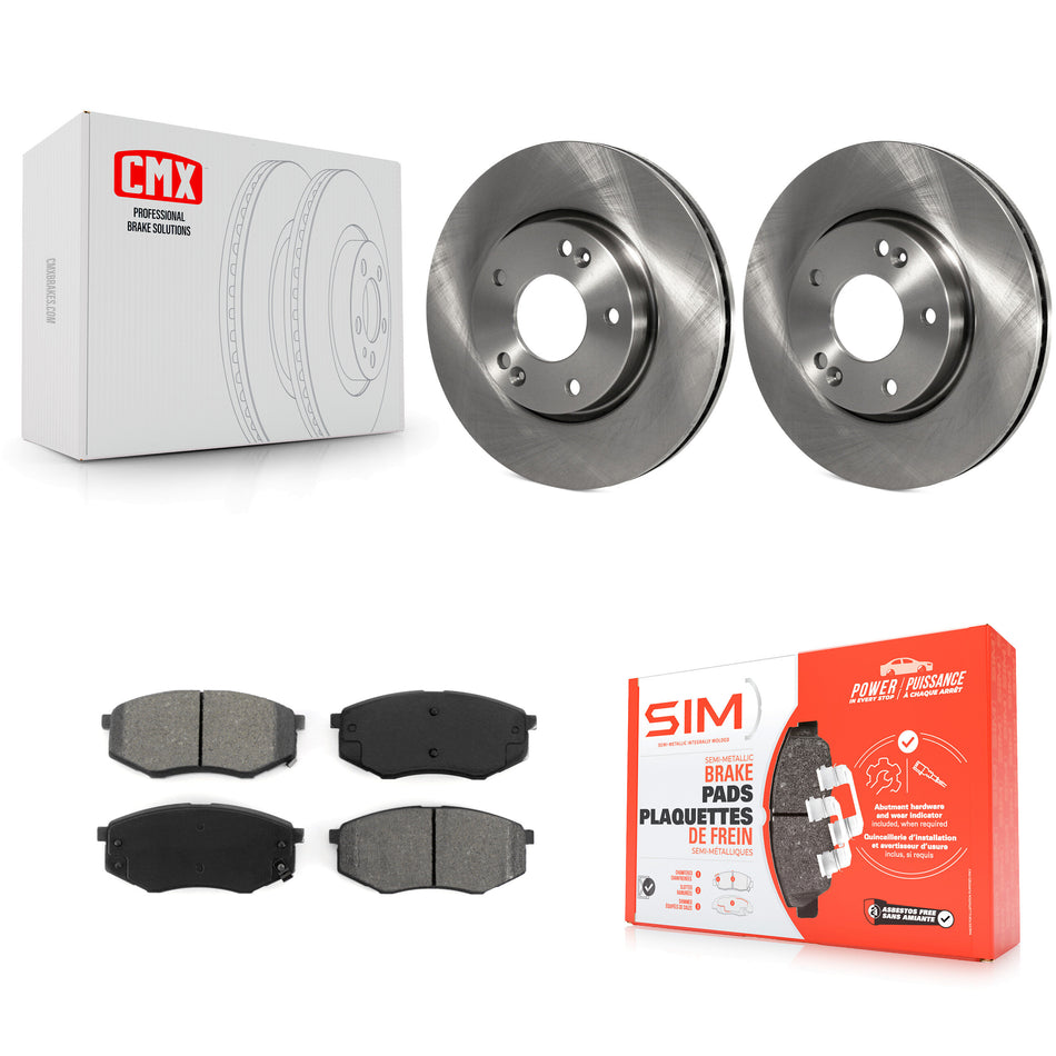 Front Disc Brake Rotors And Semi-Metallic Pads Kit For Hyundai Tucson Kia Sportage FWD K8S-100395