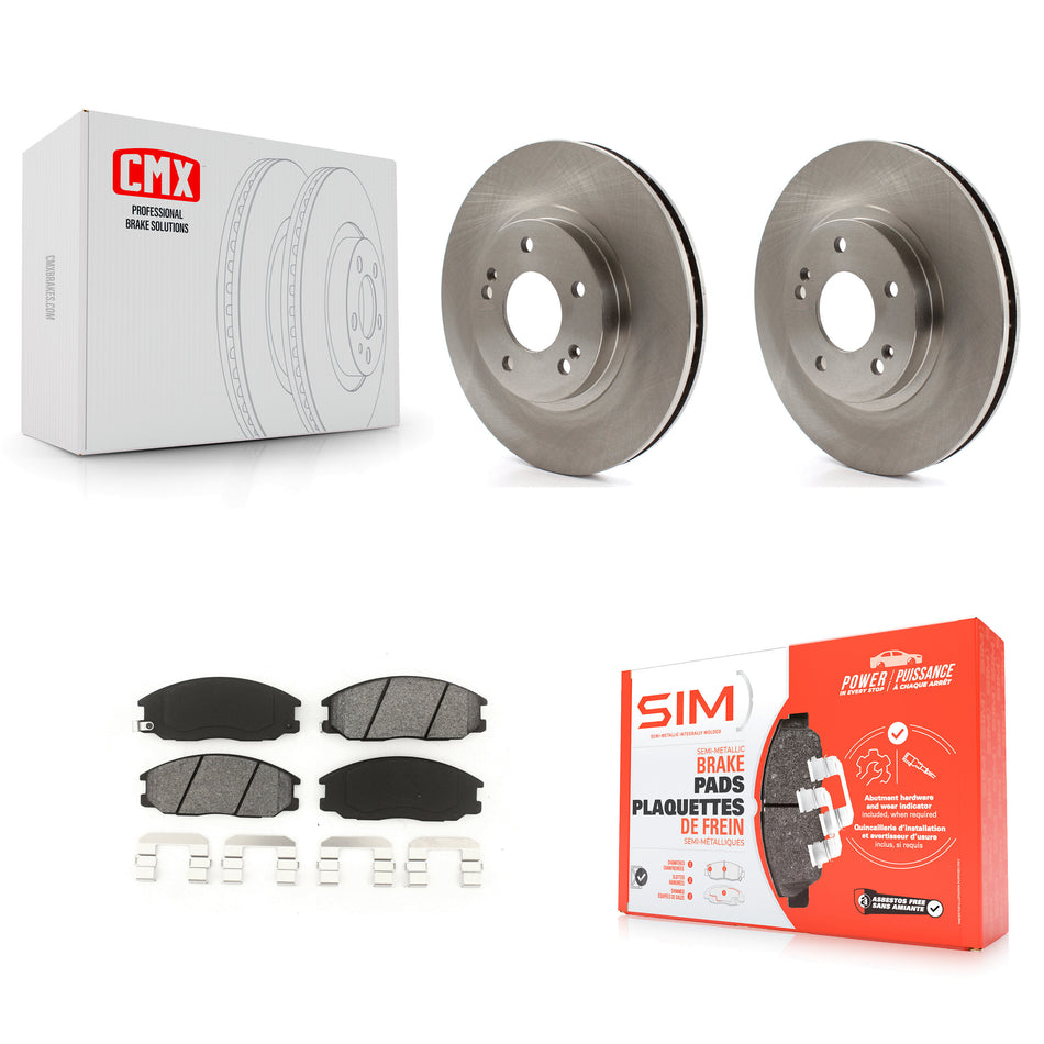 Front Disc Brake Rotors And Semi-Metallic Pads Kit For 2001-2006 Hyundai Santa Fe With 294mm Diameter Rotor K8S-100399