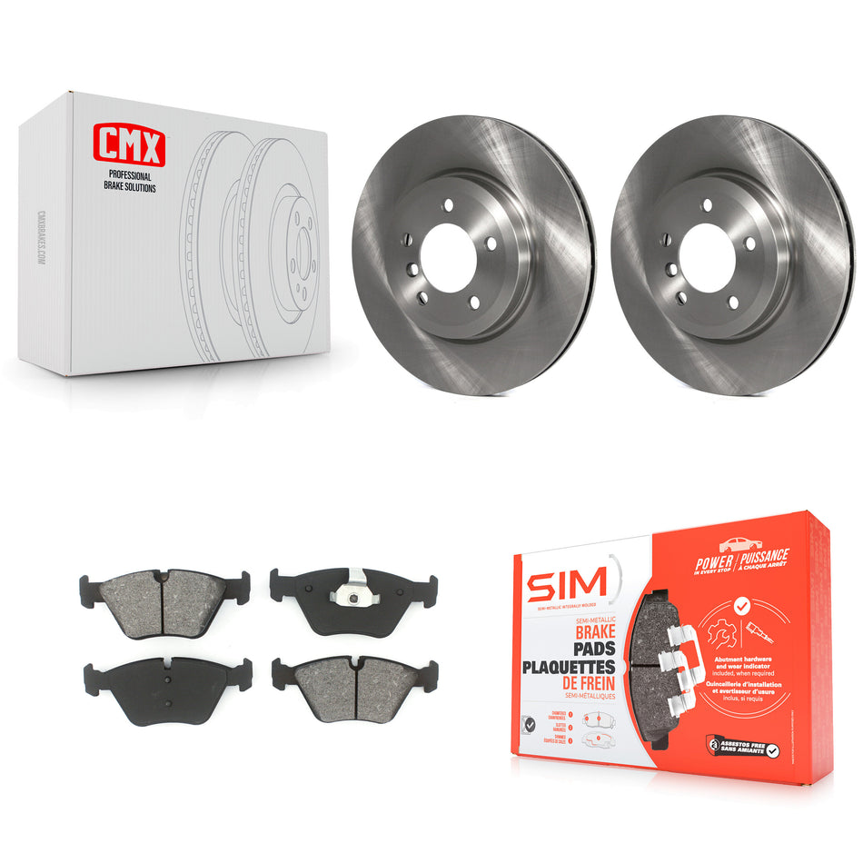 Front Disc Brake Rotors And Semi-Metallic Pads Kit For BMW 330Ci 330i Z4 330xi K8S-100402