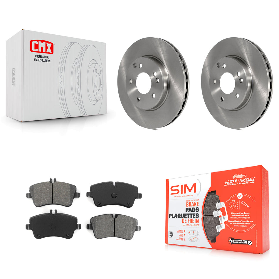 Front Disc Brake Rotors And Semi-Metallic Pads Kit For Mercedes-Benz C230 C240 K8S-100403