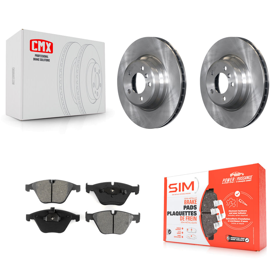 Front Disc Brake Rotors And Semi-Metallic Pads Kit For BMW 750Li 745Li 750i 745i 760Li 760i K8S-100410