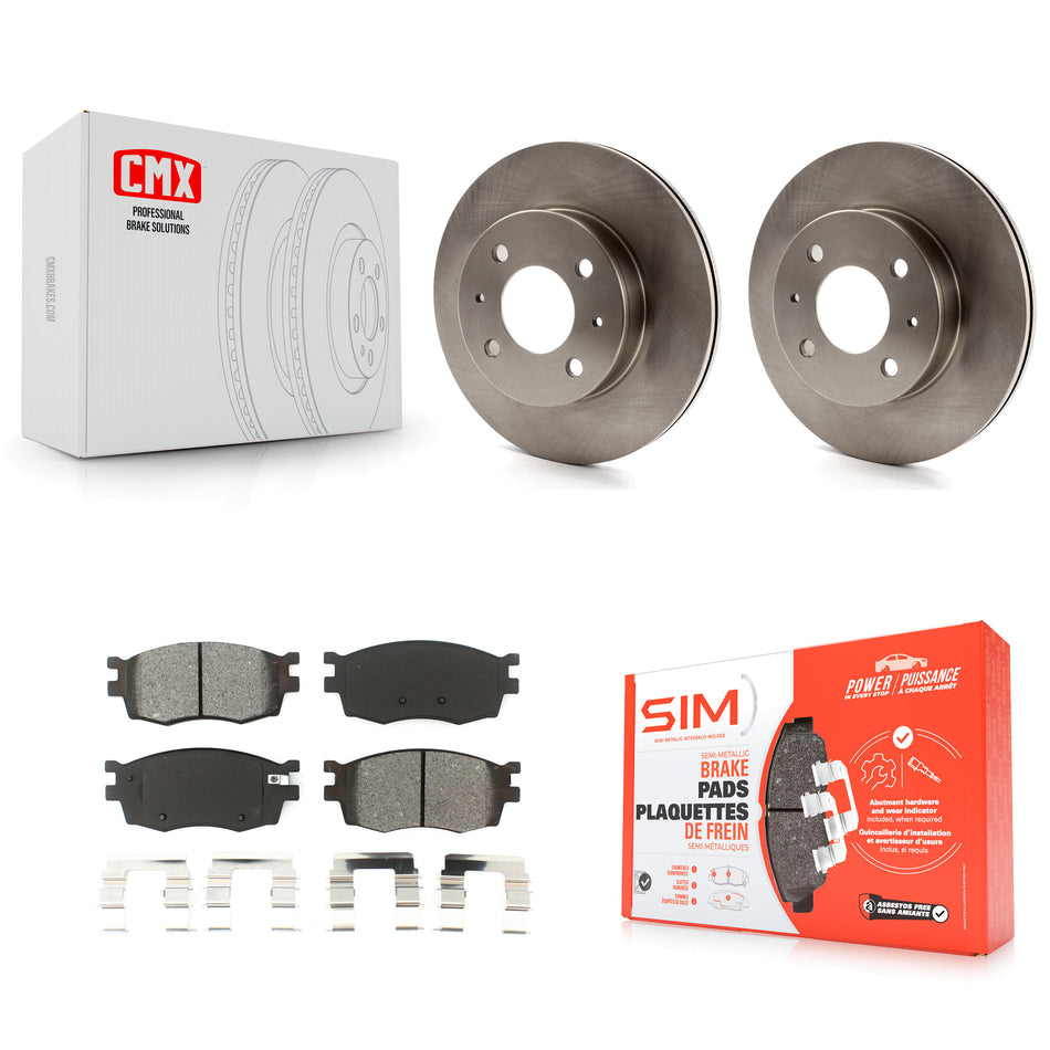 Front Disc Brake Rotors And Semi-Metallic Pads Kit For 2006 Hyundai Accent Hatchback K8S-100420