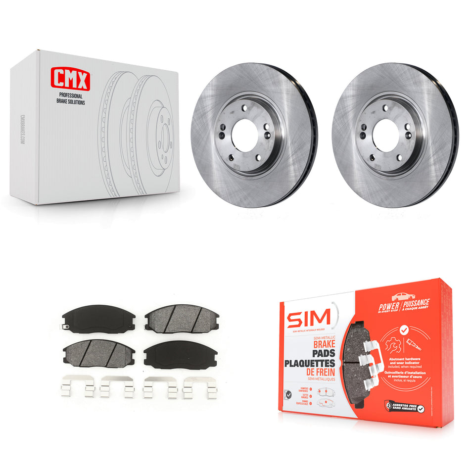 Front Disc Brake Rotors And Semi-Metallic Pads Kit For Kia Amanti Hyundai XG350 K8S-100437