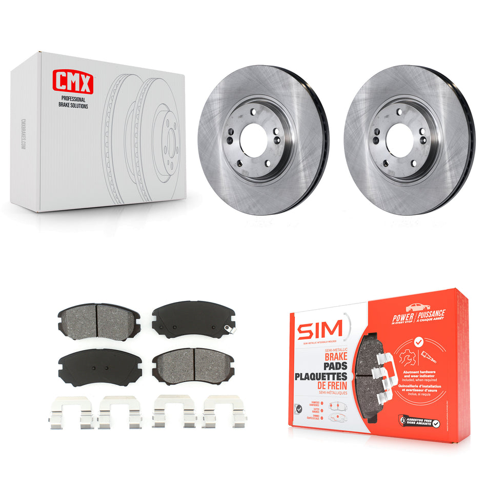 Front Disc Brake Rotors And Semi-Metallic Pads Kit For Hyundai Azera Kia Amanti K8S-100438