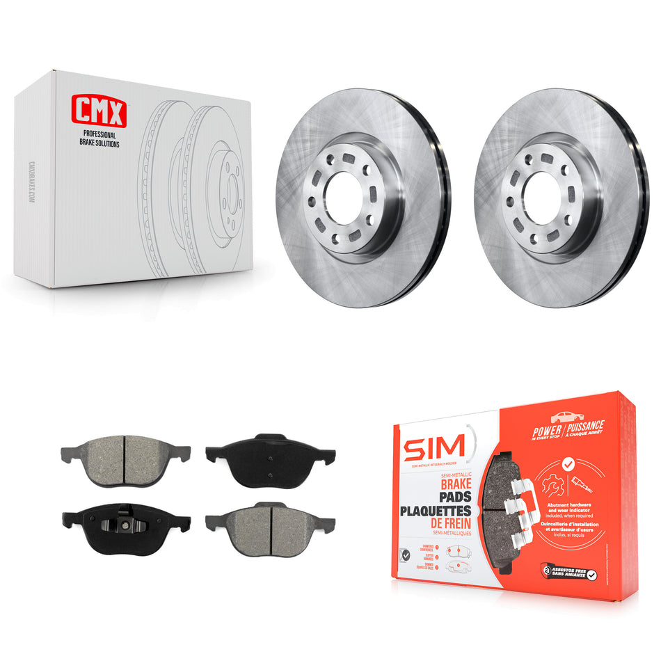 Front Disc Brake Rotors And Semi-Metallic Pads Kit For Mazda 3 5 Sport K8S-100439
