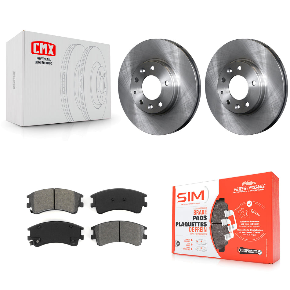 Front Disc Brake Rotors And Semi-Metallic Pads Kit For 2003-2005 Mazda 6 K8S-100440