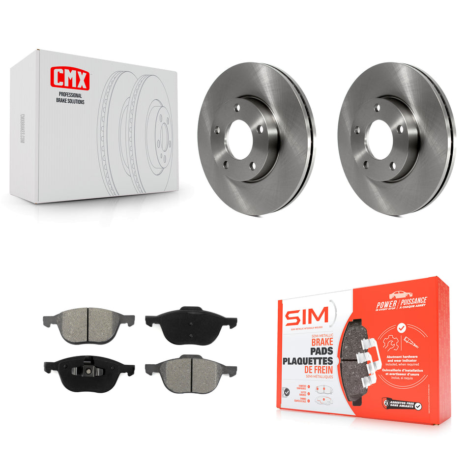 Front Disc Brake Rotors And Semi-Metallic Pads Kit For Mazda 3 Sport K8S-100442
