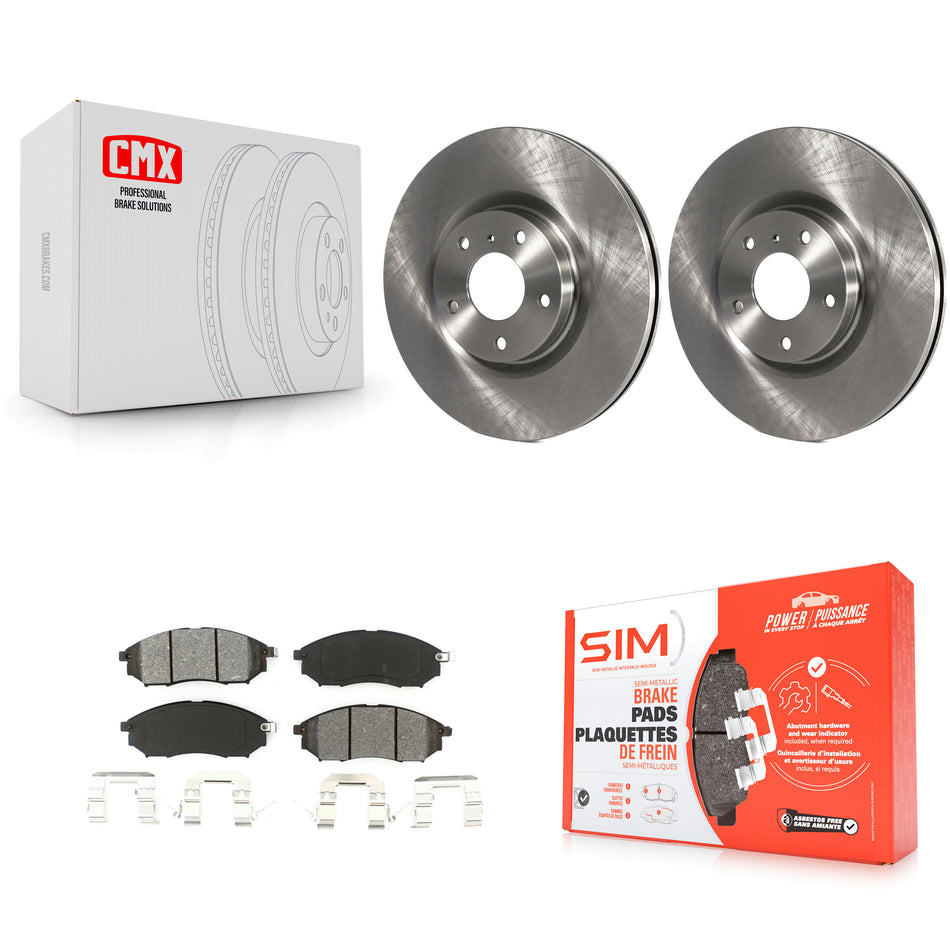 Front Disc Brake Rotors And Semi-Metallic Pads Kit For INFINITI Nissan G37 Murano G35 M35 370Z 350Z EX35 M37 QX70 G25 Q70 Q70L M45 Q40 QX50 M56 EX37 M35h K8S-100445