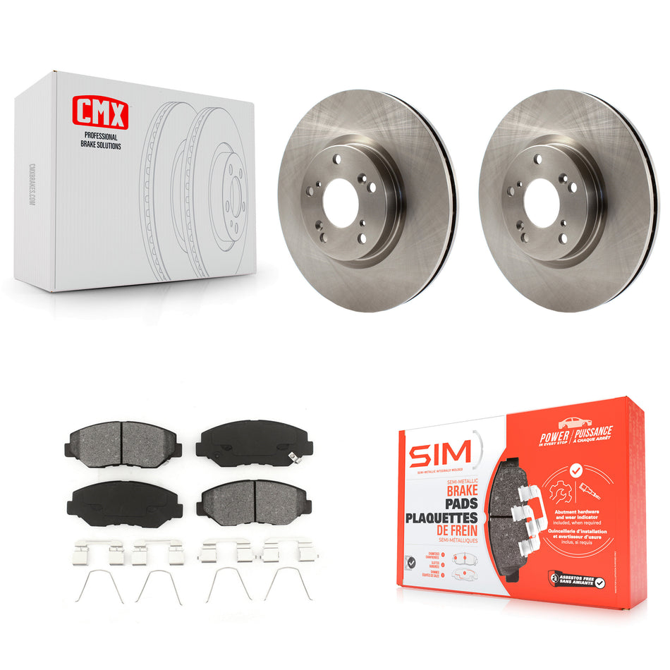 Front Disc Brake Rotors And Semi-Metallic Pads Kit For Honda Civic CR-V Acura ILX K8S-100449