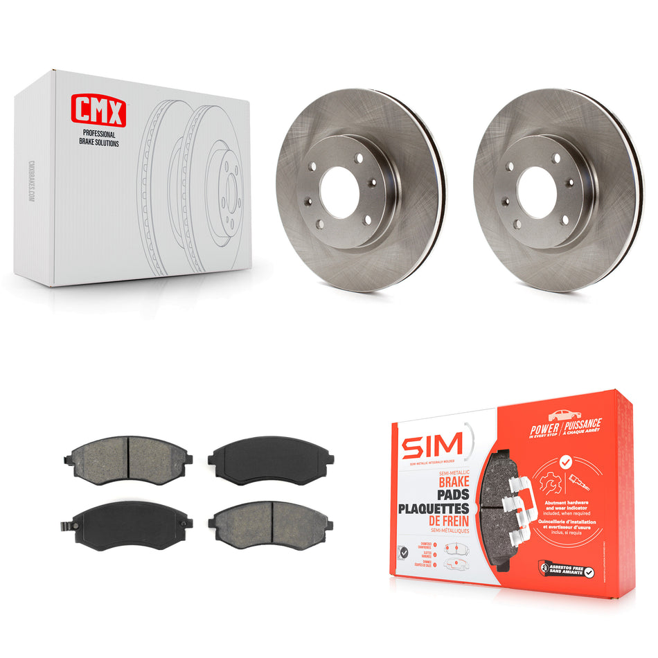 Front Disc Brake Rotors And Semi-Metallic Pads Kit For Hyundai Sonata Kia Optima Magentis K8S-100451