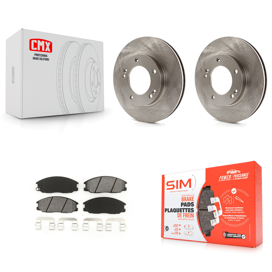 Front Disc Brake Rotors And Semi-Metallic Pads Kit For 2003-2006 Kia Sorento K8S-100453