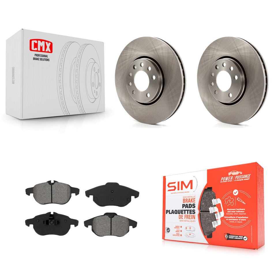 Front Disc Brake Rotors And Semi-Metallic Pads Kit For Saab 9-3 With 302mm Diameter Rotor K8S-100454