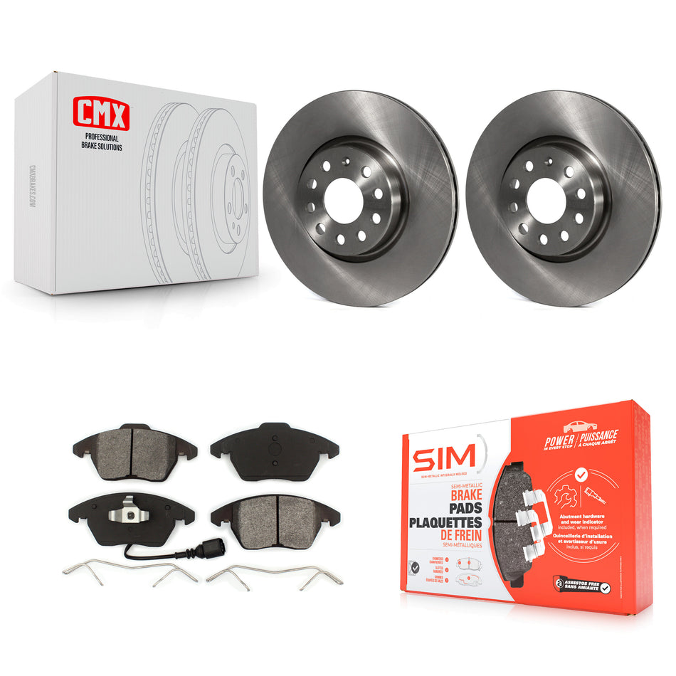 Front Disc Brake Rotors And Semi-Metallic Pads Kit For Volkswagen Jetta Beetle CC Passat GTI Eos Audi A3 TT Quattro Golf K8S-100469