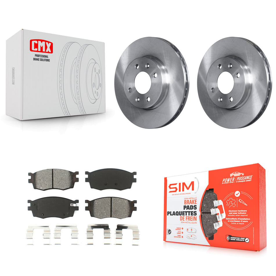 Front Disc Brake Rotors And Semi-Metallic Pads Kit For Hyundai Accent Kia Rio Rio5 K8S-100481