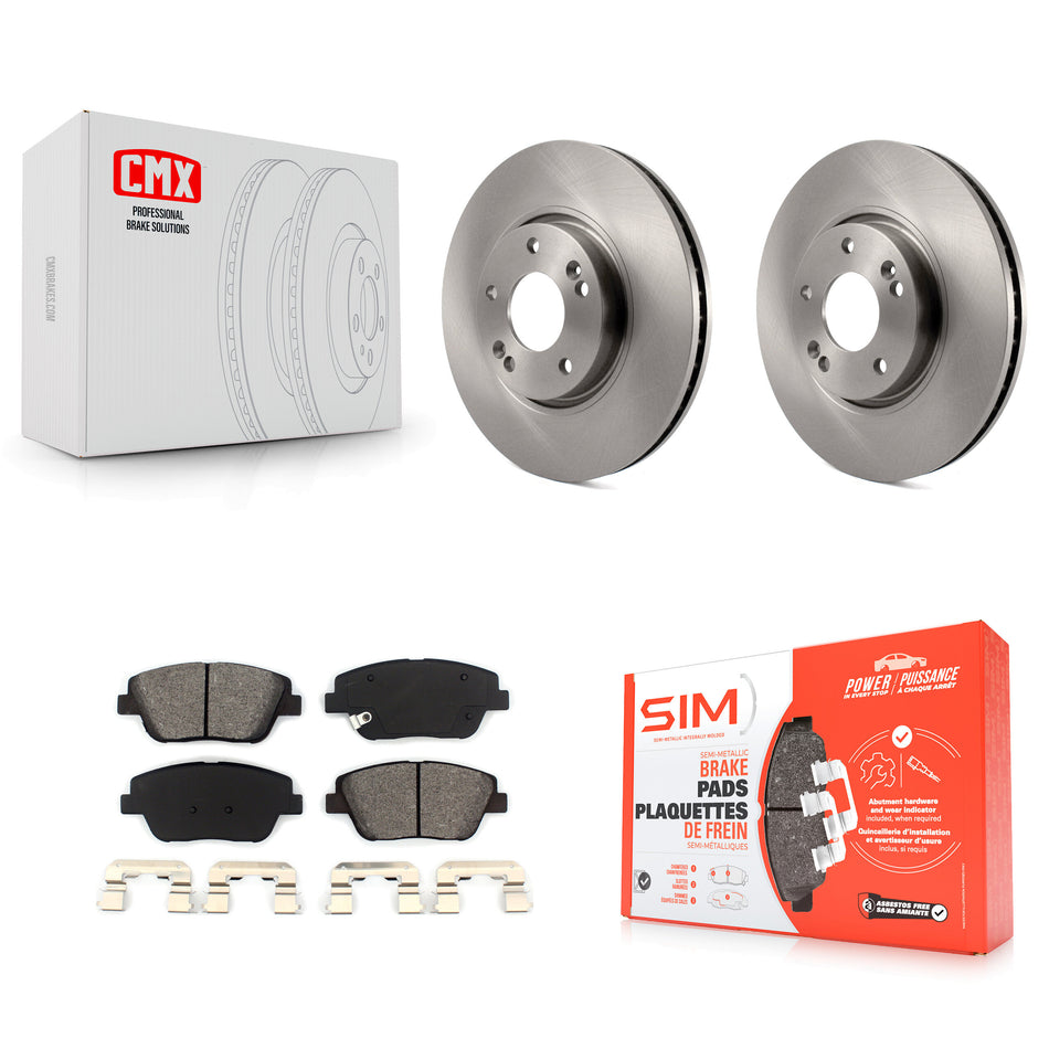 Front Disc Brake Rotors And Semi-Metallic Pads Kit For Hyundai Sonata Kia Optima K8S-100489