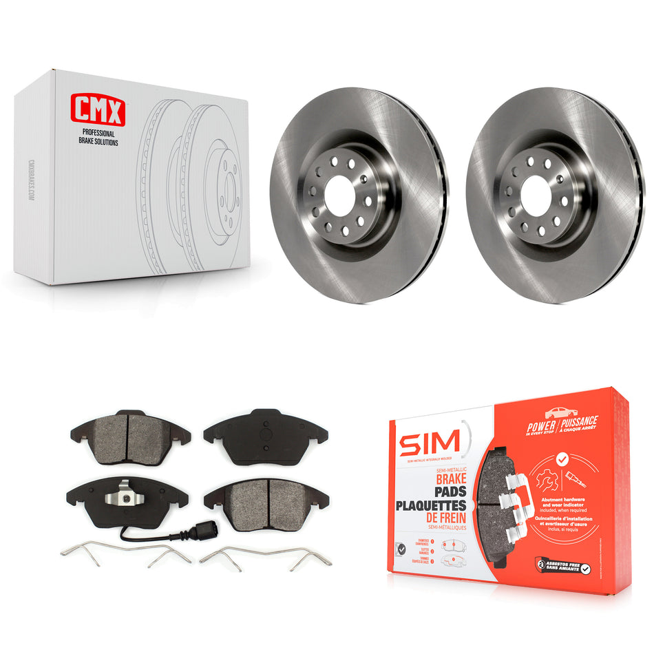 Front Disc Brake Rotors And Semi-Metallic Pads Kit For Volkswagen CC GTI Golf Audi A3 Quattro K8S-100500