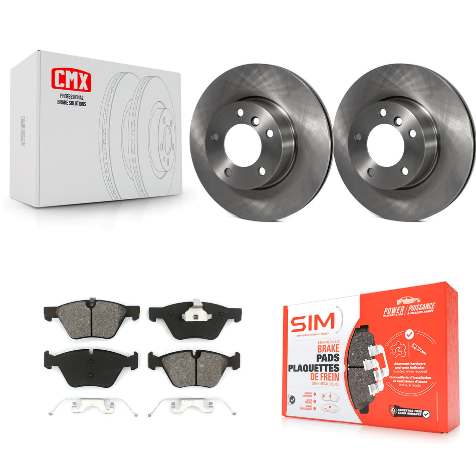 Front Disc Brake Rotors And Semi-Metallic Pads Kit For BMW 328i 325i 128i 328xi 325xi 323i K8S-100503