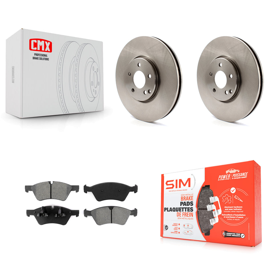 Front Disc Brake Rotors And Semi-Metallic Pads Kit For Mercedes-Benz E550 E500 AWD K8S-100513
