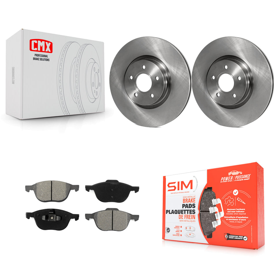 Front Disc Brake Rotors And Semi-Metallic Pads Kit For 2014 Ford Connect 104.8" wheel base K8S-100522