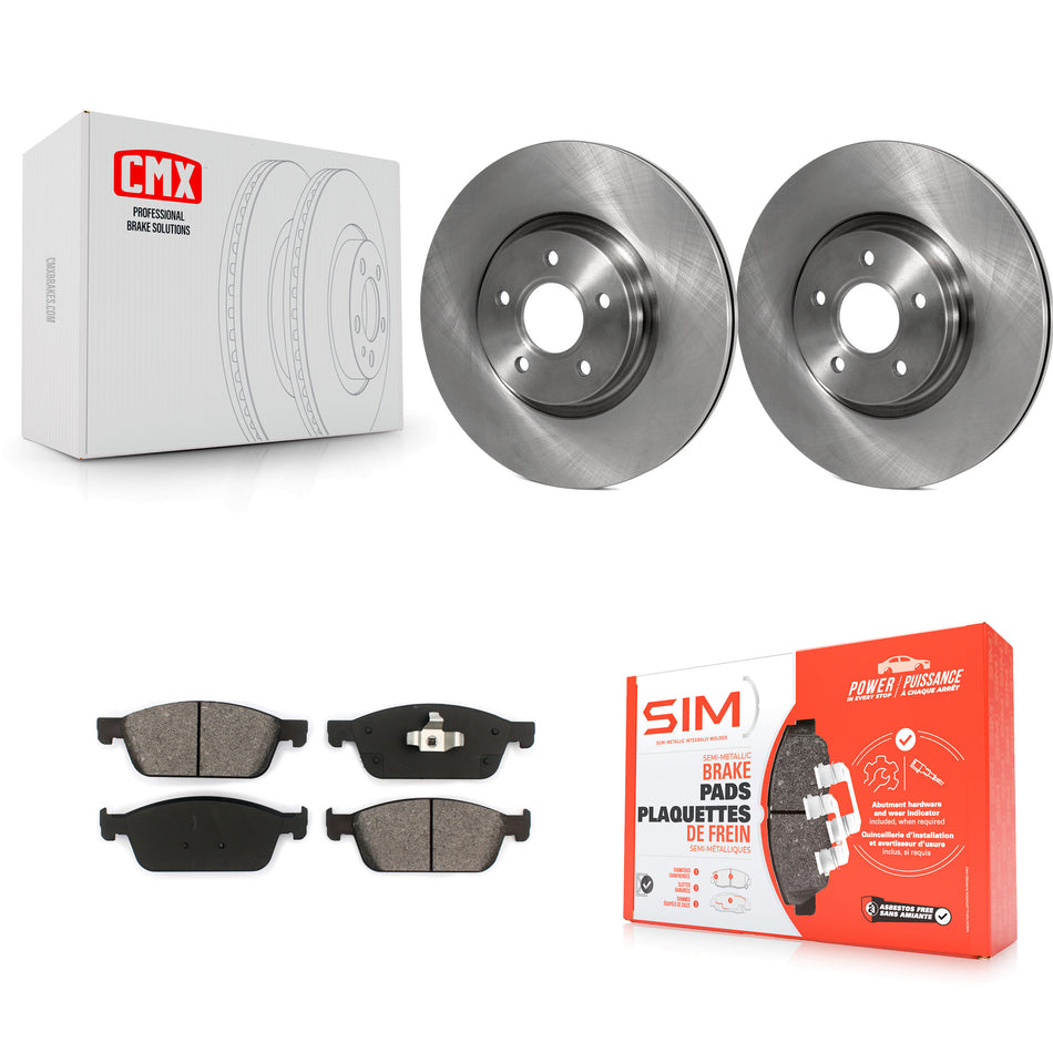 Front Disc Brake Rotors And Semi-Metallic Pads Kit For Ford Escape Connect Lincoln MKC K8S-100523