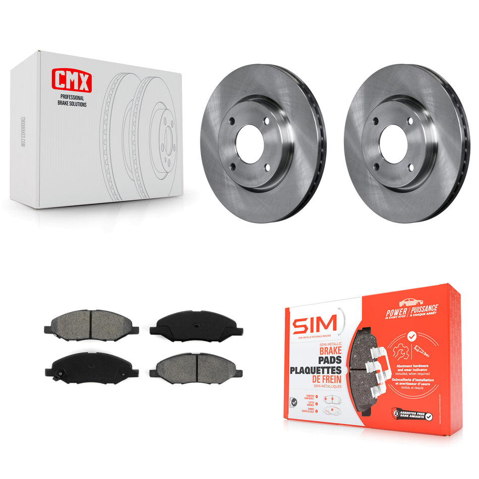 Front Disc Brake Rotors And Semi-Metallic Pads Kit For 2008 Nissan Versa 4-Wheel ABS K8S-100525