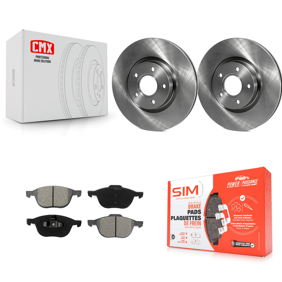 Front Disc Brake Rotors And Semi-Metallic Pads Kit For Ford Escape Volvo C-Max S40 C70 C30 V50 K8S-100542